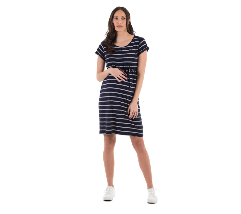 Blooming Women Drawstring Maternity Dress — View 5