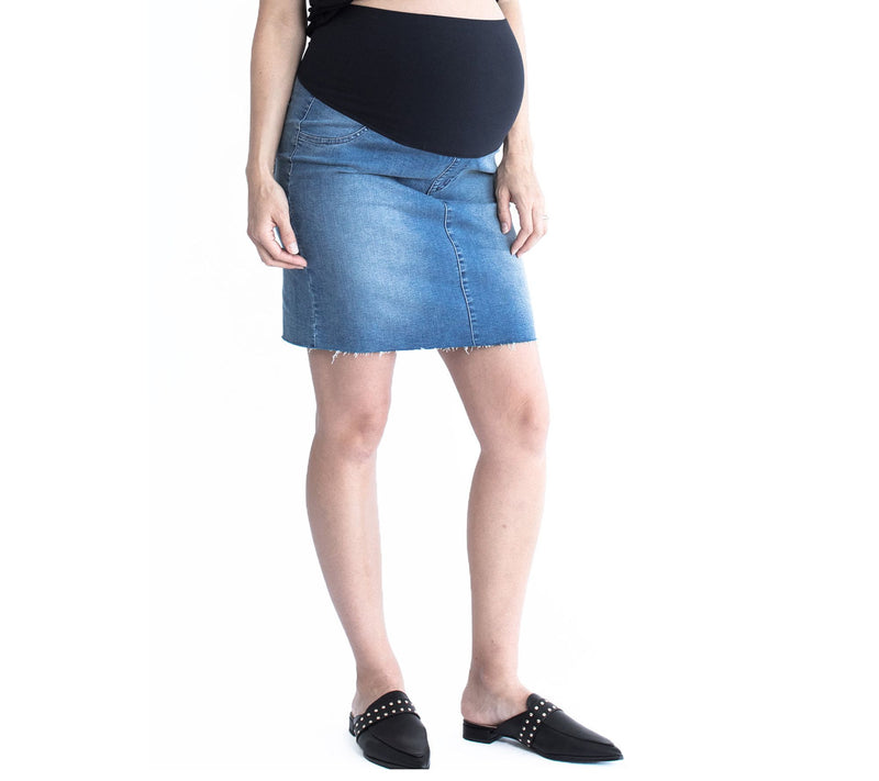 Blooming Women Over the Bump Maternity Denim Skirt — View 3
