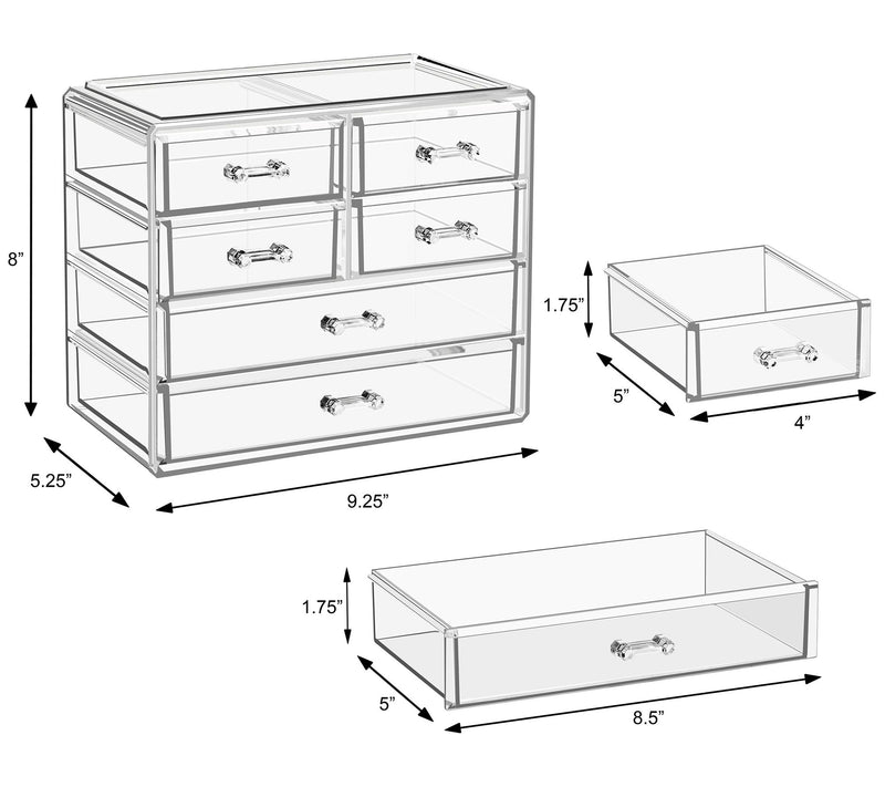 Sorbus Makeup and Jewelry Organizer with 6 Drawers — View 4