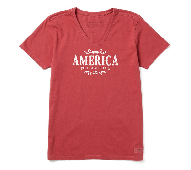 Life is Good Women's America The Beautiful Crusher Tee — View 3