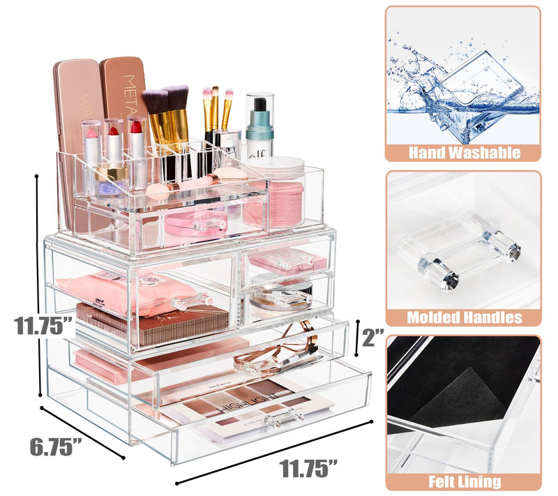 Sorbus Makeup and Jewelry 6-Drawer Storage Display Case Sets — View 4