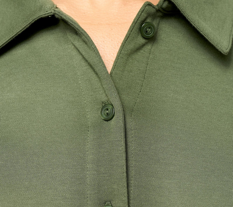 Isaac Mizrahi Live! Essentials Pima Cotton Button Front Top — View 10