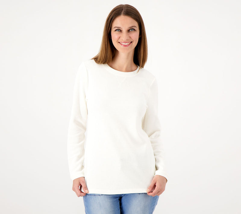 Denim & Co. Essentials Waffle Knit Long-Sleeve Top — View 31