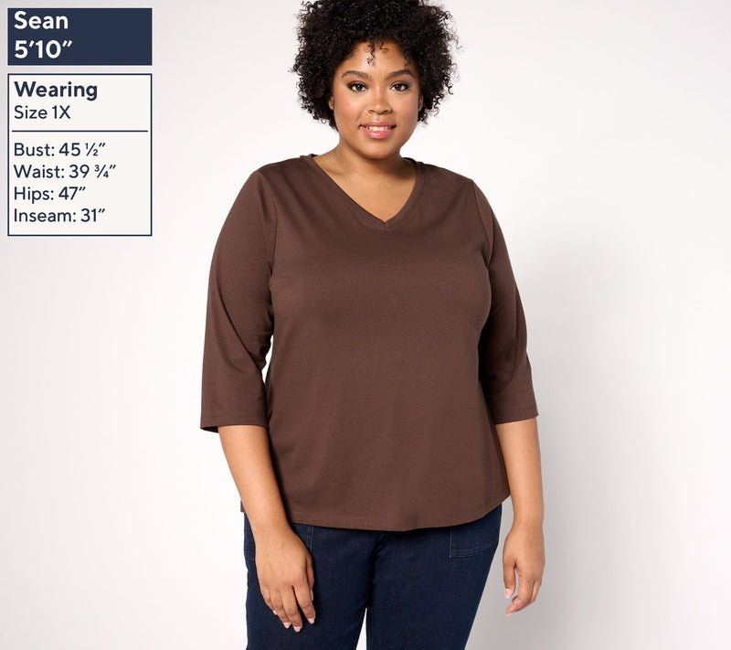 Denim & Co. Essentials Perfect Jersey 3-Pack 3/4 Sleeve Tops — View 36