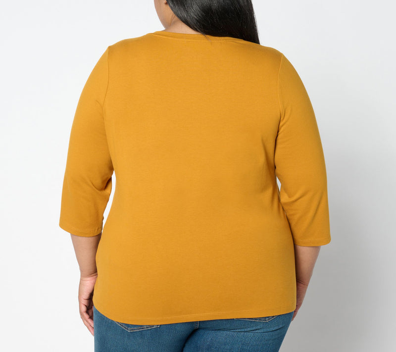 Denim & Co. Essentials Perfect Jersey 3-Pack 3/4 Sleeve Tops — View 37