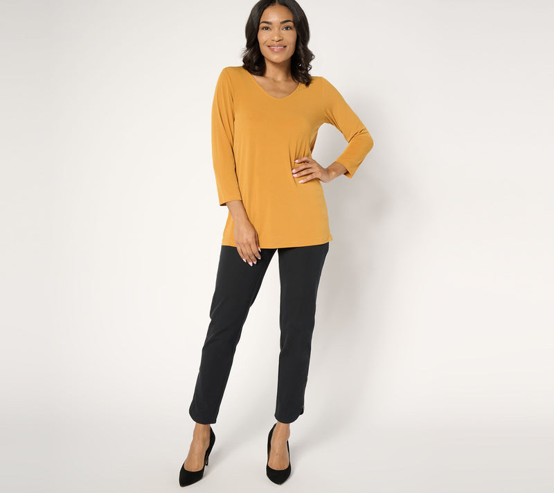 Susan Graver Regular Modern Essentials Liquid Knit 3/4 Sleeve Tunic — View 5