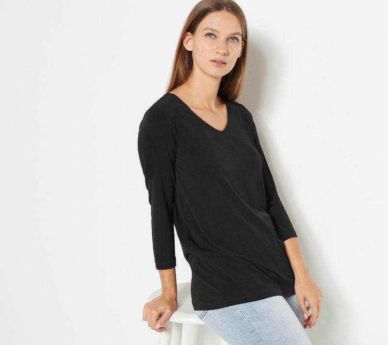 Susan Graver Regular Modern Essentials Liquid Knit 3/4 Sleeve Tunic — View 16