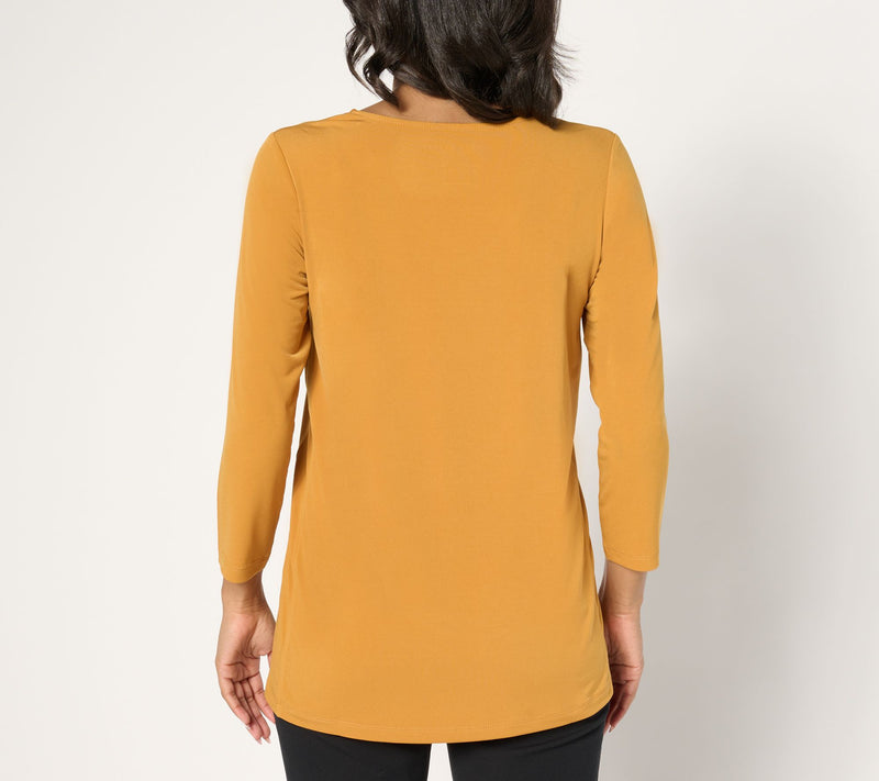 Susan Graver Petite Modern Essentials Liquid Knit 3/4 Sleeve Tunic — View 14