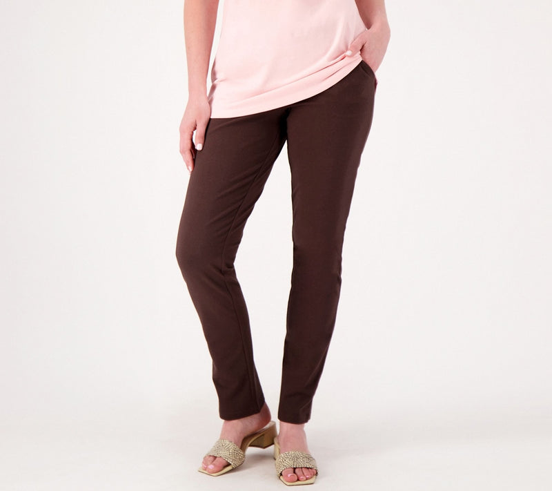 Denim & Co. Active Petite Duo Stretch Slim Straight Pants — View 3