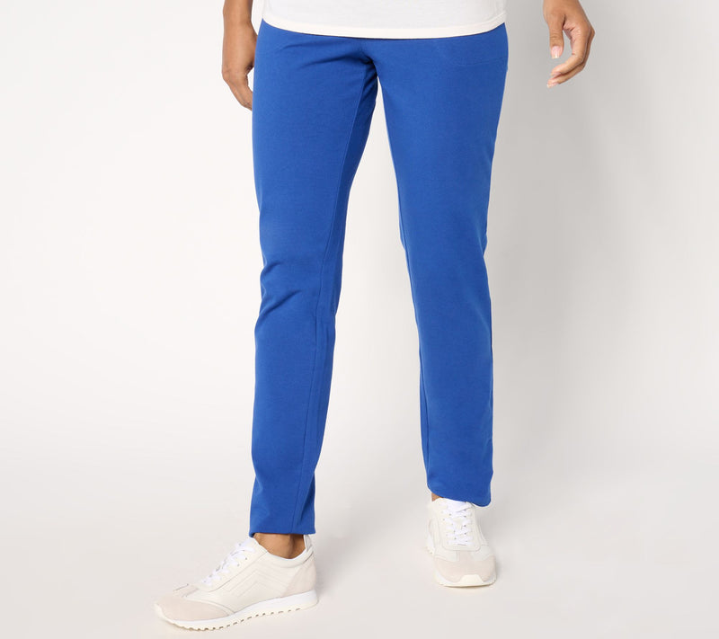 Denim & Co. Active Petite Duo Stretch Slim Straight Pants — View 30