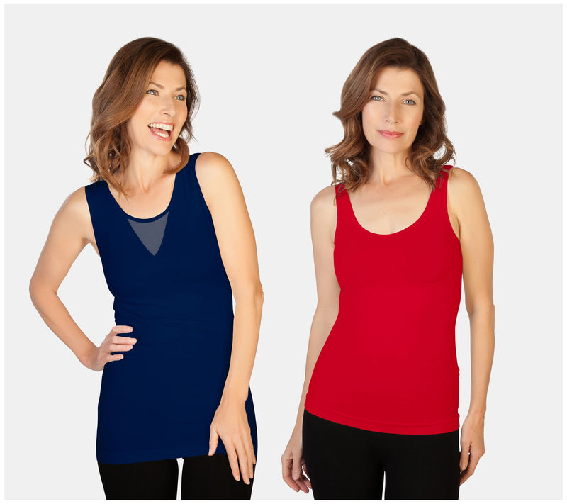 Skinnytees Missy Set of 2 V-Neck & Scoop Neck Tank Tops — View 10
