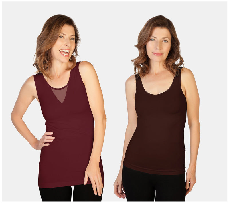 Skinnytees Missy Set of 2 V-Neck & Scoop Neck Tank Tops — View 14