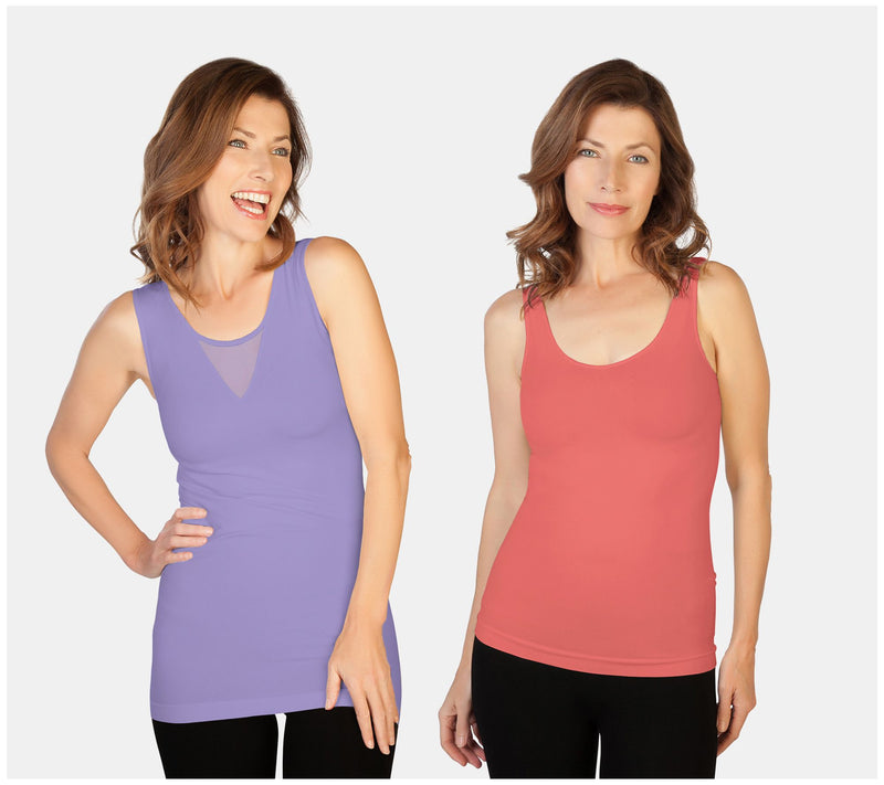 Skinnytees Missy Set of 2 V-Neck & Scoop Neck Tank Tops — View 8