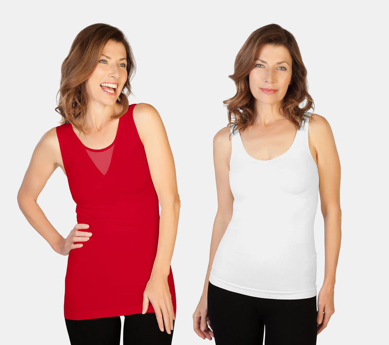 Skinnytees Missy Set of 2 V-Neck & Scoop Neck Tank Tops — View 6