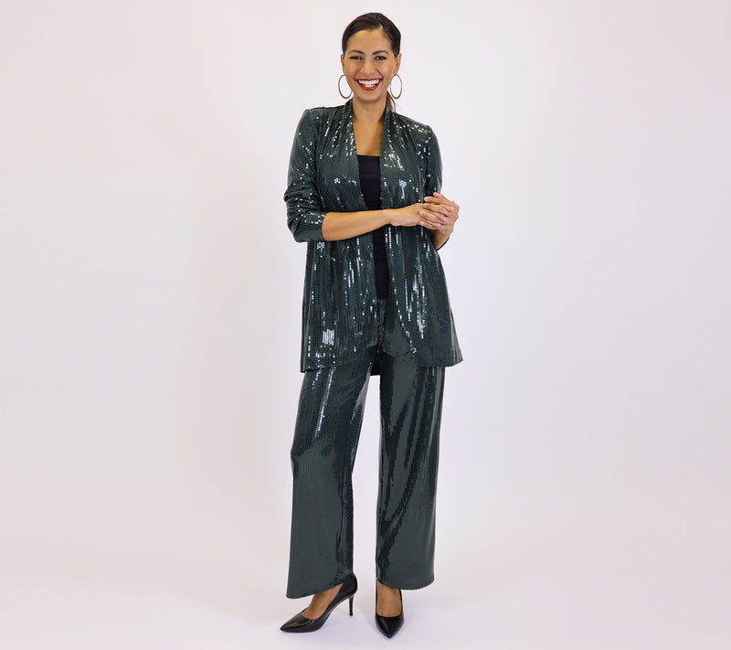 Dennis Basso Printed Sequin Fully Lined Cardigan — View 17