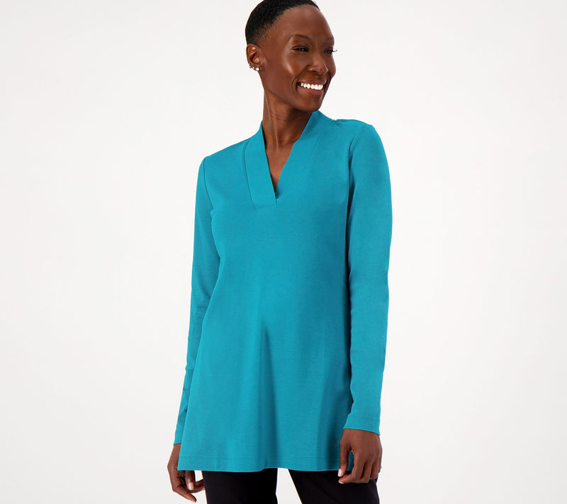 Isaac Mizrahi Live! Regular Essentials Pima V-Neck Tunic — View 15