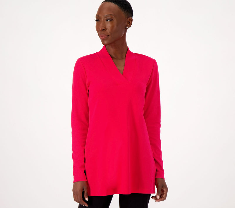 Isaac Mizrahi Live! Regular Essentials Pima V-Neck Tunic — View 18