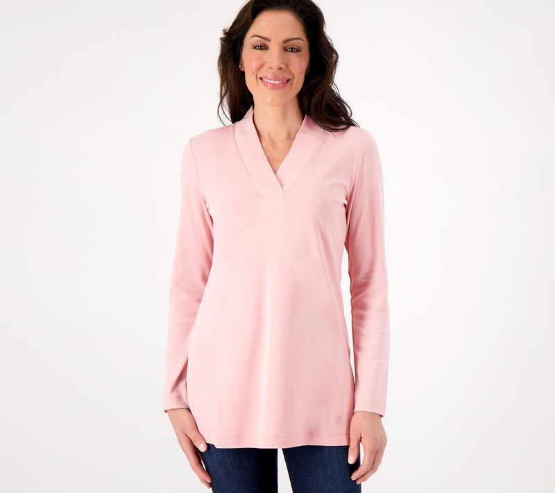Isaac Mizrahi Live! Regular Essentials Pima V-Neck Tunic — View 20
