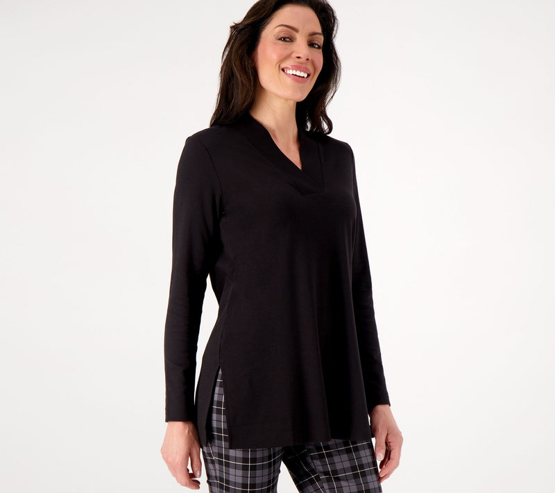 Isaac Mizrahi Live! Regular Essentials Pima V-Neck Tunic — View 21