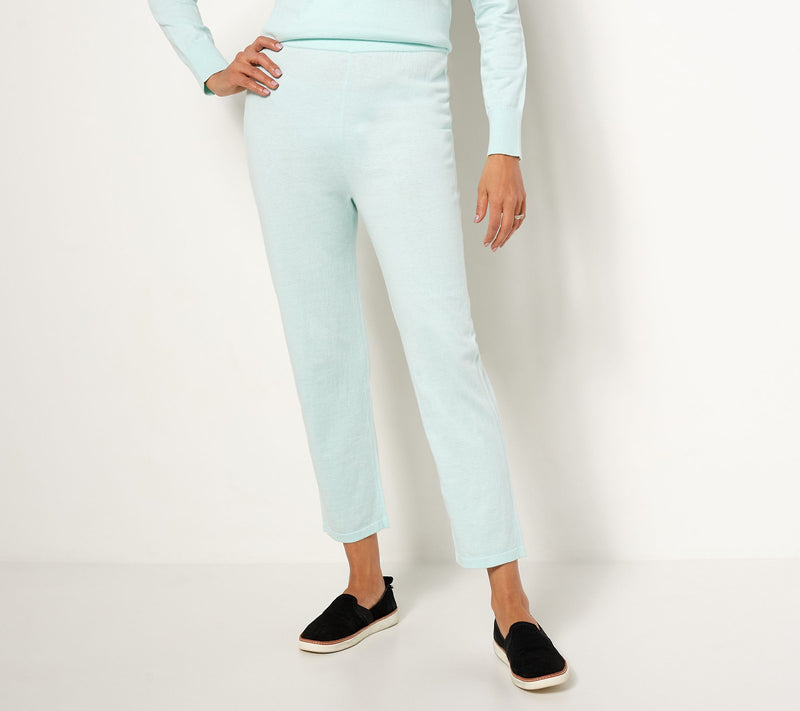 Soft by NAADAM Cotton Cashmere Slim Leg Cropped Pants — View 11