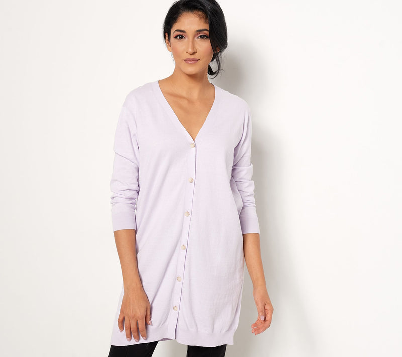 Soft by NAADAM Cotton Cashmere Button Duster Cardigan — View 5