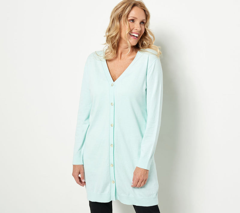 Soft by NAADAM Cotton Cashmere Button Duster Cardigan — View 7