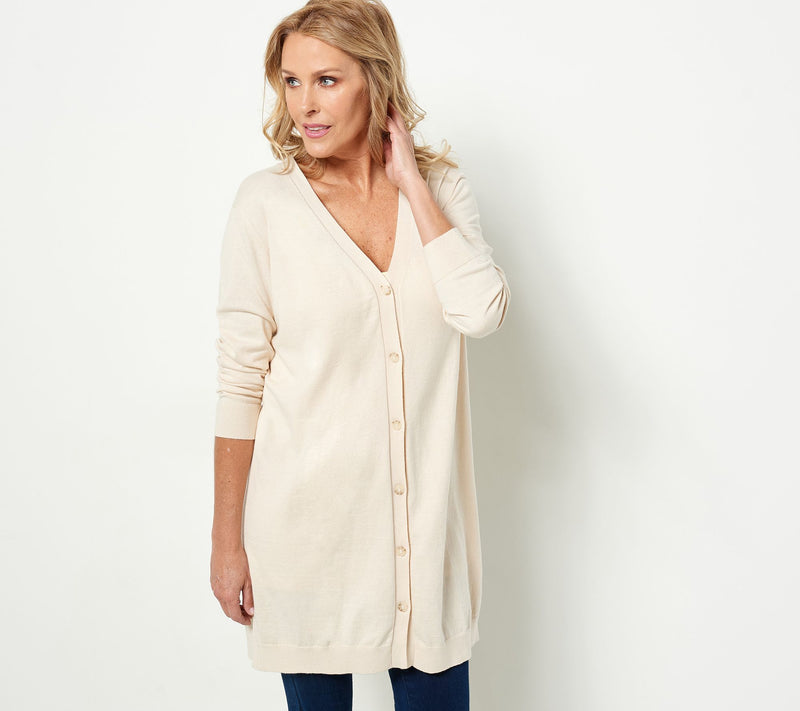 Soft by NAADAM Cotton Cashmere Button Duster Cardigan — View 9