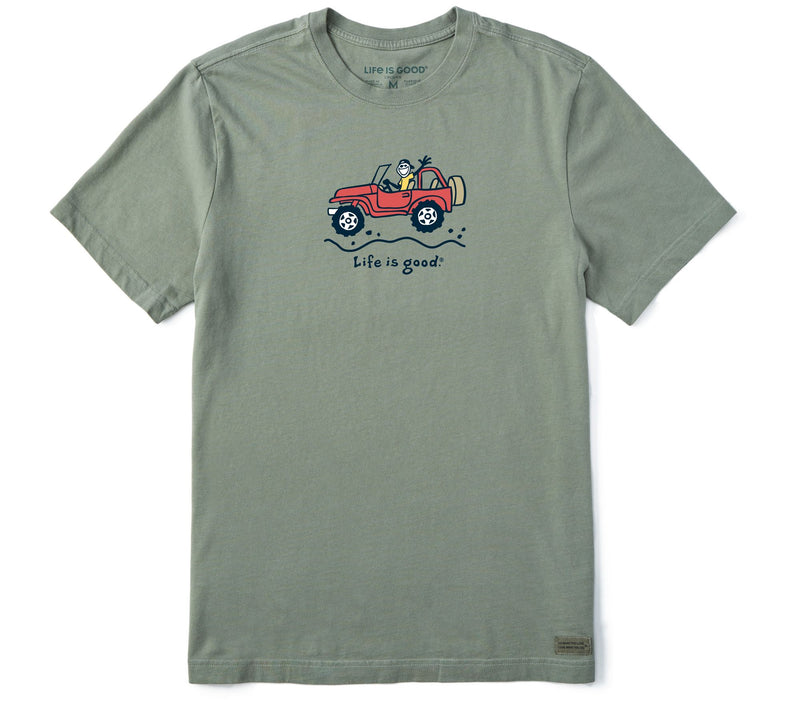 Life is Good Me n's Moss Green Offroad Jake Cr usher Tee — View 3