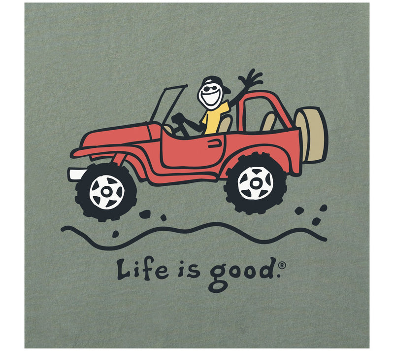 Life is Good Me n's Moss Green Offroad Jake Cr usher Tee — View 4