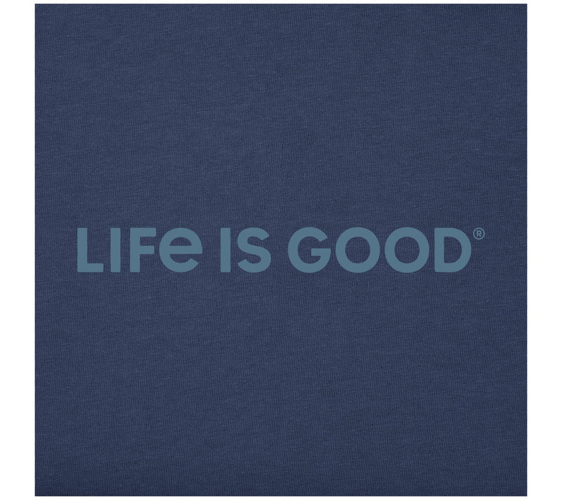 Life is Good Men's Dark Blue Wordmark Horizonta l Crusher Tee — View 4