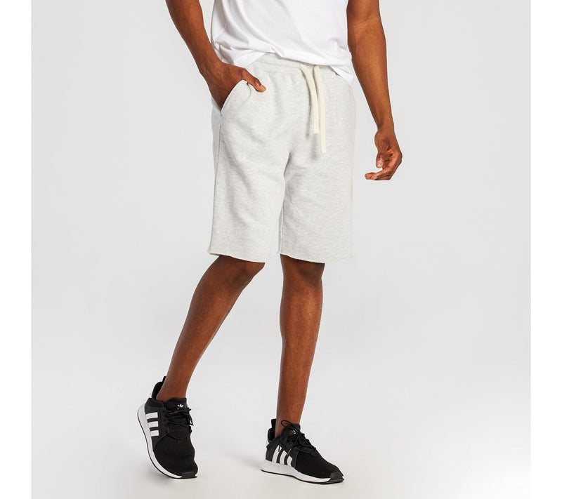 Life is Good Men's Light Heather Gray Simply Tre Fleece Short — Main view