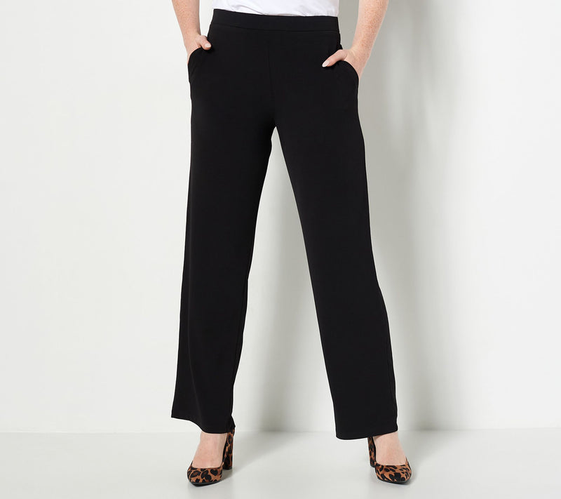 Susan Graver Regular Liquid Knit Wide-Leg Pull-On Pants — View 19