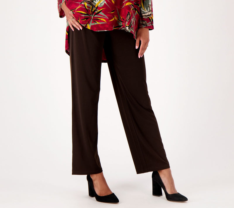 Susan Graver Regular Liquid Knit Wide-Leg Pull-On Pants — View 20