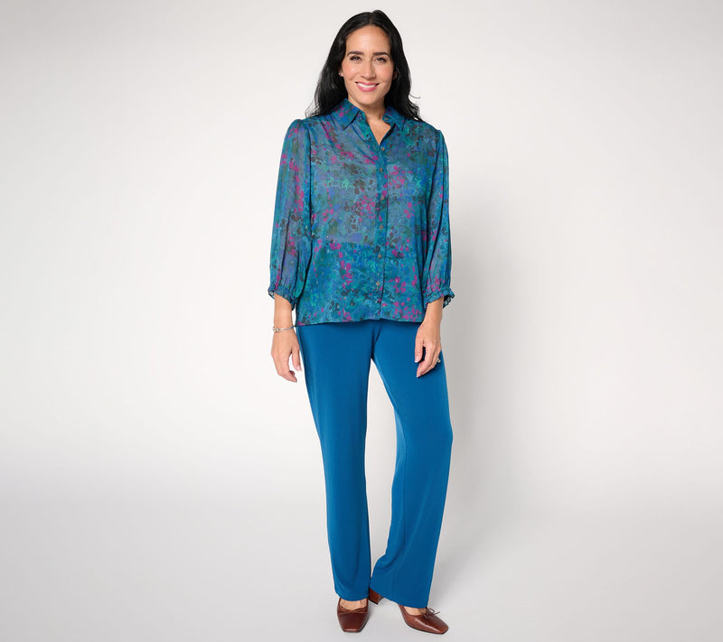 Susan Graver Regular Liquid Knit Wide-Leg Pull-On Pants — View 11