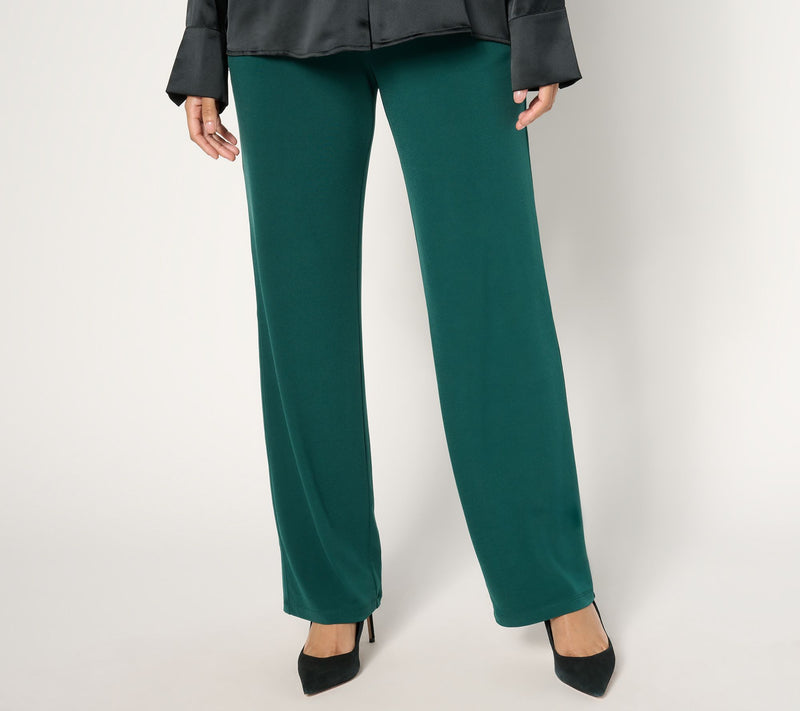 Susan Graver Regular Liquid Knit Wide-Leg Pull-On Pants — View 2