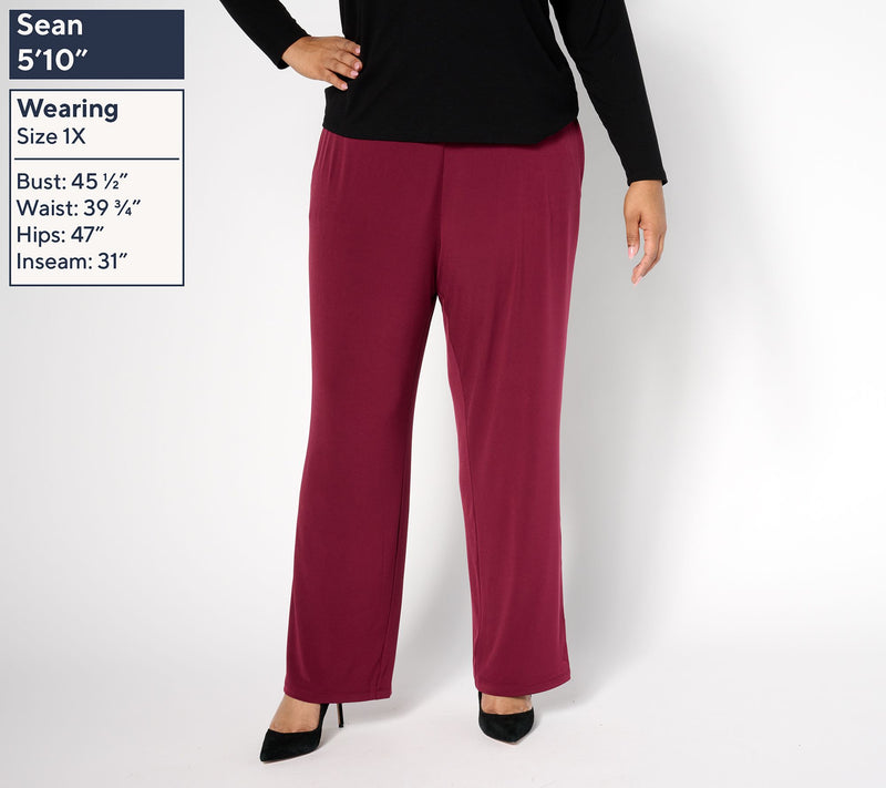 Susan Graver Regular Liquid Knit Wide-Leg Pull-On Pants — View 8