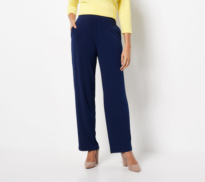 Susan Graver Petite Liquid Knit Wide-Leg Pull-On Pants — View 4