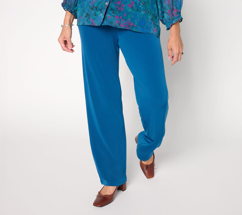 Susan Graver Petite Liquid Knit Wide-Leg Pull-On Pants — View 24