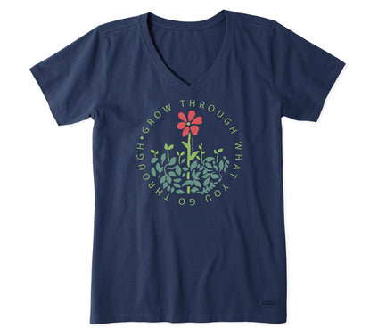 Life is Good Women's Grow Through Crusher Vee