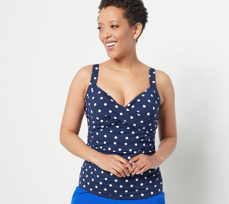 Lands' End V-Neck Wrap Underwire Tankini Top — View 21