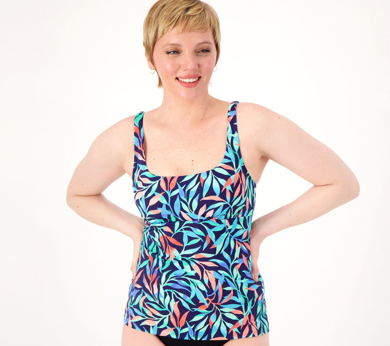 Lands' End Square-Neck Underwire Tankini Swimsuit Top — View 3