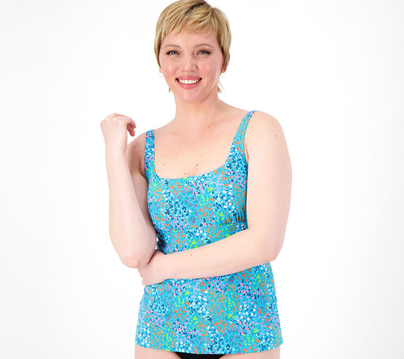 Lands' End Square-Neck Underwire Tankini Swimsuit Top — View 8