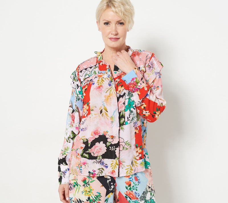 Tolani Collection Long-Sleeve Button Down Blouse — Main view