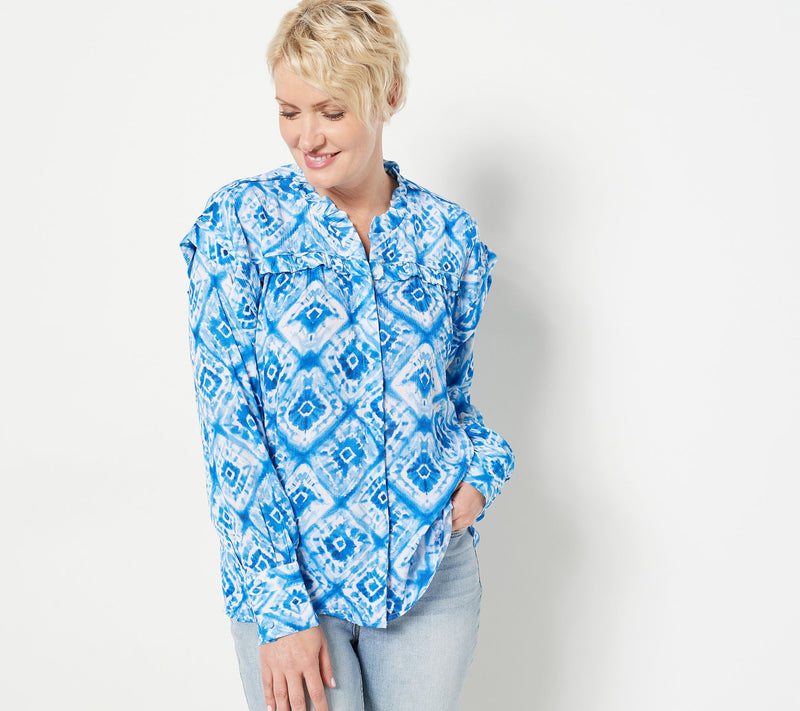 Tolani Collection Long-Sleeve Button Down Blouse — View 11
