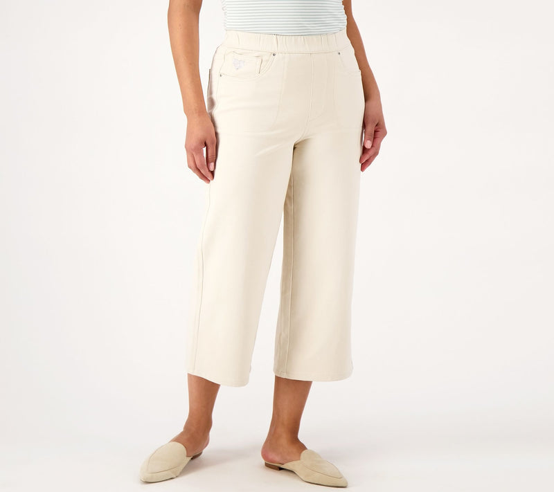 Quacker Factory DreamJeannes Regular Pull-On Wide-Leg Culotte Pants — View 14