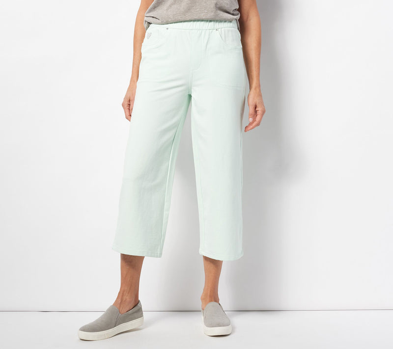 Quacker Factory DreamJeannes Regular Pull-On Wide-Leg Culotte Pants — View 17