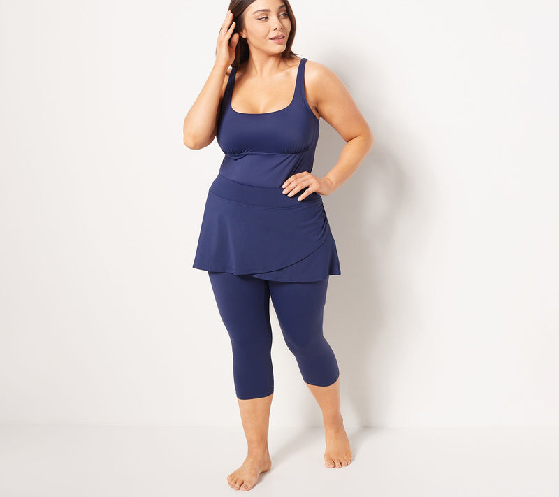 Lands' End Petite High Waisted UPF 50 Skirted Swim Leggings — View 5