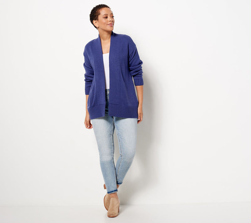 Candace Cameron Bure Petite Novelty Jacquard Open Cardigan — View 12
