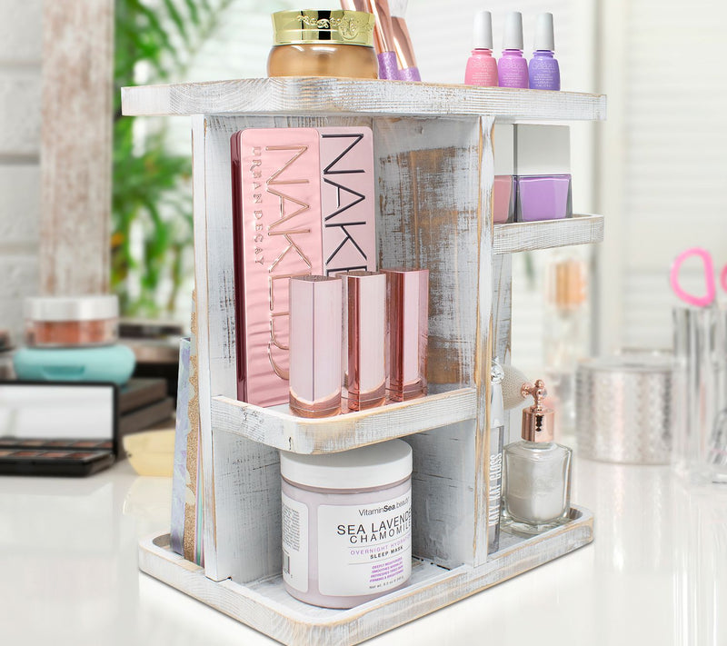 Sorbus Bamboo Makeup Organizer — View 4