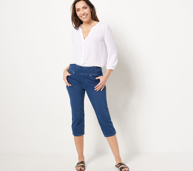 Belle by Kim Gravel Petite Flexibelle Capri Jeans — View 13